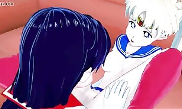 Sailor Mars Devours Sailor Moon's Pussy Before Scissoring