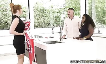 Dark-Hued Agent Ms London Gets Roughed Up By Her Married Boss