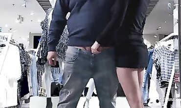 Risky Swift Handjob in a Crowded Shopping Mall