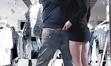 Risky Swift Handjob in a Crowded Shopping Mall