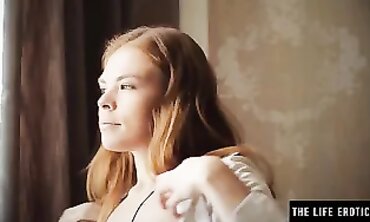 Redheaded Nymph Climaxes Watching Her Stunning Neighbor