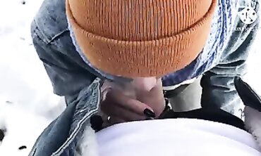 POV Brunette Girlfriend Gets Blown in the Woods