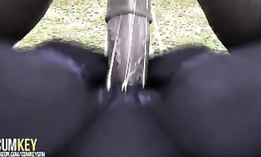 Ebony Elf Milf Gets Rough 3D Monster Sex