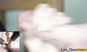POV French MILF Swallows Huge Cock