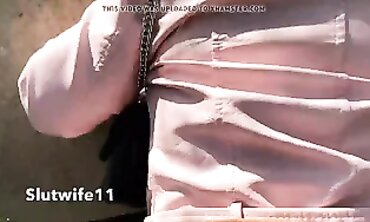 Asian Slutwife Gets Creampied in the Ass Outdoors