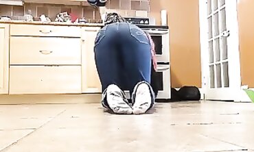 PixieservesHim: Busty Housewife Strips for Free-for-All