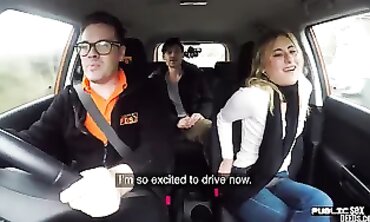 Petite American Beauty Takes A British Cock In Public Car