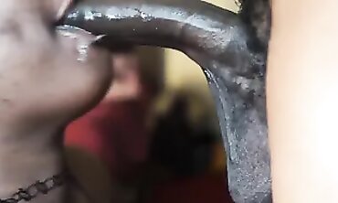 Ebony MILF Takes a Deep Throat BBC Blowjob
