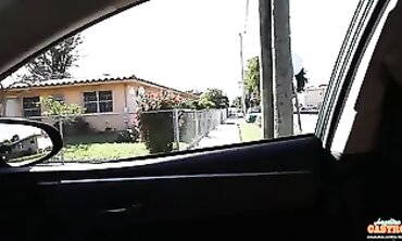 POV: Busty Latina MILF Angelina Castro Gives a Driver Head