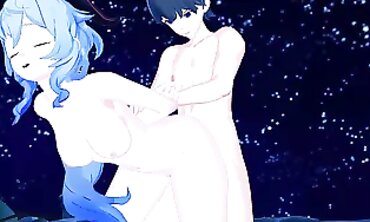 Ganyu's Big Ass Takes Rough Doggystyle Under the Stars