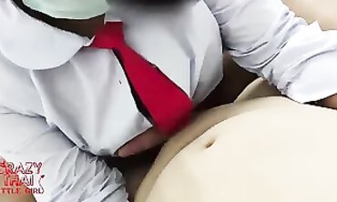 Super-Cute Asian Girlfriend in School Uniform Gets Rough Amateur Sex