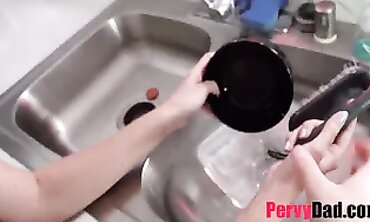 Paisley Bennett Gets Dirty While Washing Dishes