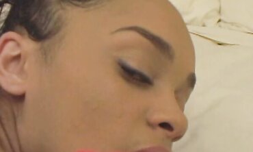 Adicktion Attempts To Mouth This Giant Dark-Hued Dick But Her Muff Does It Nicer