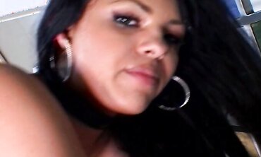 Sultry dark-haired waited until she was penetrated at a soiree