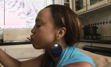 Nilaya Dark-Skinned Is A Curvaceous Ebony Gal Who Enjoys Jizm two