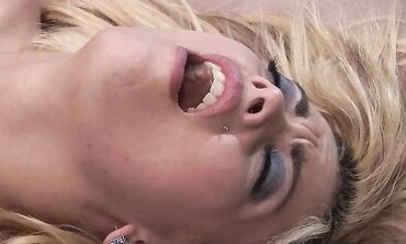 Pretty Towheaded Starla Sterling Takes on a Strung Up Ebony Dude two
