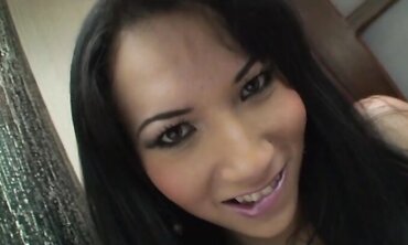 Thai T-Girl Gets Facehole And Bum Crammed Before Cramming His Hatch With Jism