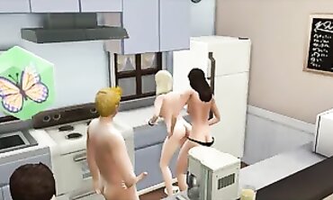 Unholy Quirks: Ex-Wife Kitchen Gangbang in The Sims