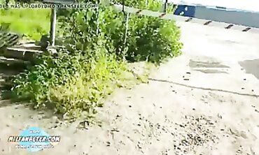 Public Striptease Leads to Deep Throat and Handjob
