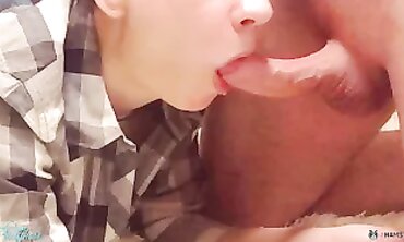 POV: Stepbrother Gets Deep-Throated by Queen in Pantyhose
