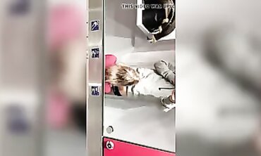 POV Blowjob in Train Bathroom with Legal Yo