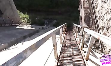Caught on the Railroad: Russian Amateur Blowjob and Doggystyle Fuck