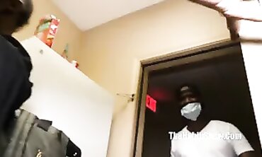 Raven Swallows Thick Cock For Skinny Ebony Bony