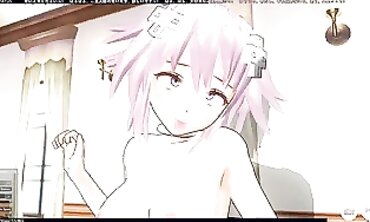 3D Neptunia Cosplay Gets Rough Creampie on Chair