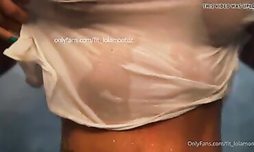 Muscular Black Guy Solo Shower