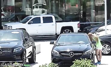Shy Teen Paris Takes Big Cock For A New Car