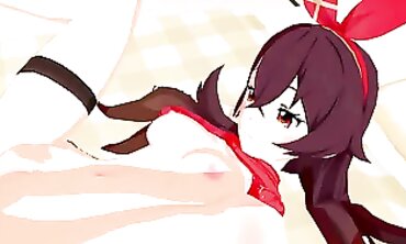 Amber Genshin Impact 3D Hentai Trio Action
