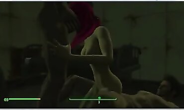Fallout 4 Porn Game: Threesome Fuckfest with Babe