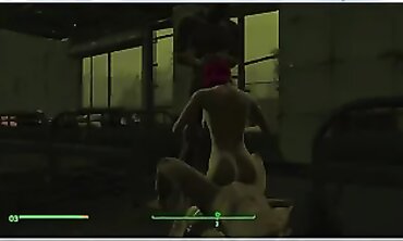 Fallout 4 Porn Game: Threesome Fuckfest with Babe