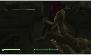 Fallout 4 Porn Game: Threesome Fuckfest with Babe