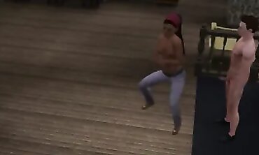 Anime Sims Trio: Wife and Friend Party Threesome