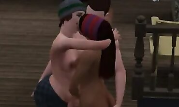 Anime Sims Trio: Wife and Friend Party Threesome