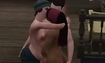 Anime Sims Trio: Wife and Friend Party Threesome