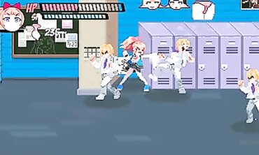 City Dolls: Anime Pixel Game Threesome Facial