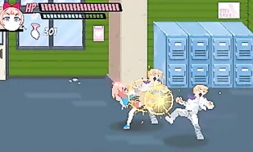 City Dolls: Anime Pixel Game Threesome Facial