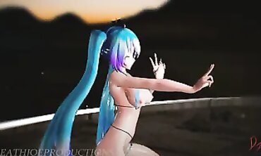 Miku's Shy Outdoor Beach Performance