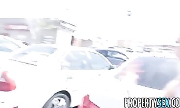 PropertySex: Petite Brunette Gives Tourist a Hardcore Blowjob