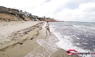 Miriam Prado Squirts in Amateur Beach Recording