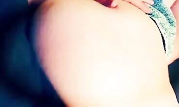 POV Russian Milf Masturbates in Skirt Before Anal DP Creampie