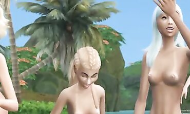 Gash Island 2: Busty Milf Outdoor Orgy Preview