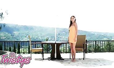 Nancy A Strips And Poses On The Rooftop