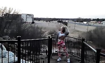 Blonde Babe Goes Nude and Twerks at the Waterfall