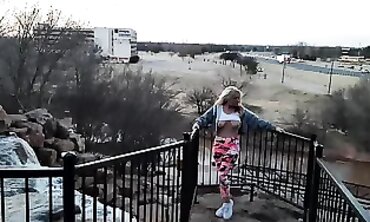 Blonde Babe Goes Nude and Twerks at the Waterfall