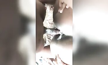 Ebony BBW Gets Messy Backshots and Creampie