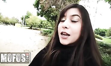 POV: Brunette Babe Anya Krey Takes a Big Cock Outdoors