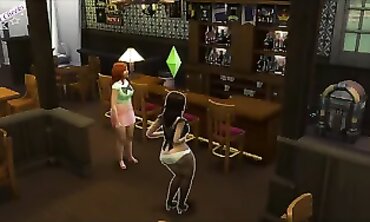 Brunette Suntan Gets Nude in Bar for FFM Threesome with Bombshell